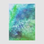 Magische Waterverf Aqua Blue Green Onder het Zee Tissuepapier (Voorkant)