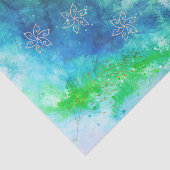 Magische Waterverf Aqua Blue Green Onder het Zee Tissuepapier (Detail)