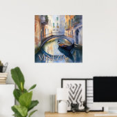 Magische Waterverf Canal in Venetië Reizen Poster (Thuiskantoor)