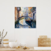 Magische Waterverf Canal in Venetië Reizen Poster (Keuken)
