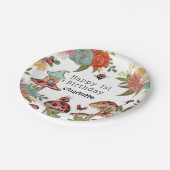 Magische Waterverf Cute Ladybug Girl Birthday Papieren Bordje (Gekanteld)