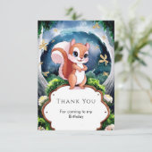 Magische Waterverf Eekhoorn Verjaardag Bedankkaart (Staand voorkant)