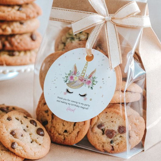 Magische Waterverf Eenhoorn Gezicht Verjaardag Bedankjes Labels