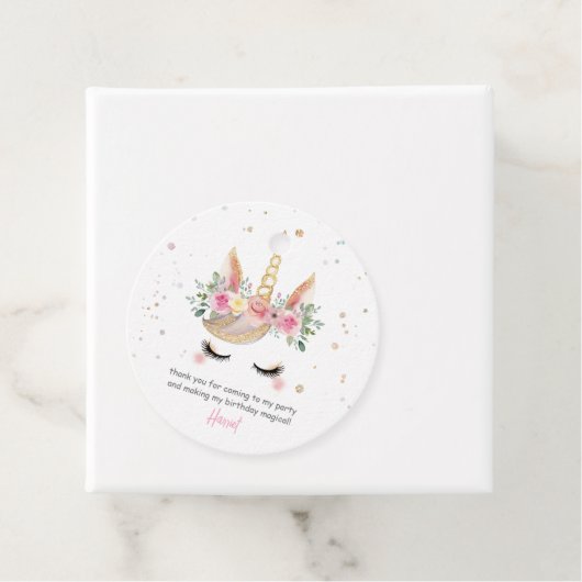 Magische Waterverf Eenhoorn Gezicht Verjaardag Bedankjes Labels (In situ)