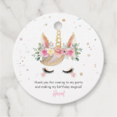Magische Waterverf Eenhoorn Gezicht Verjaardag Bedankjes Labels (Voorkant)