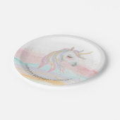 Magische Waterverf Eenhoorn Verjaardag Papieren Bordje (Gekanteld)