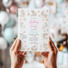 Magische Waterverf eenhoorns elke leeftijd Verjaar Kaart