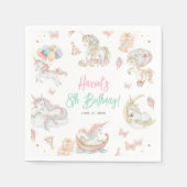 Magische Waterverf eenhoorns elke leeftijd Verjaar Servet (Voorkant)