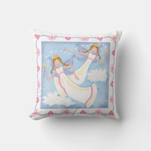 Magische Waterverf Fairy gepersonaliseerde meisjes Kussen (Voorkant)