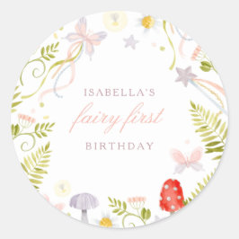 Magische Waterverf Groene Fee Eerste Verjaardag Ronde Sticker