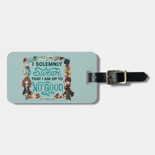 Magische Waterverf "Ik zweer plechtig" Bagagelabel (Voorkant horizontaal)