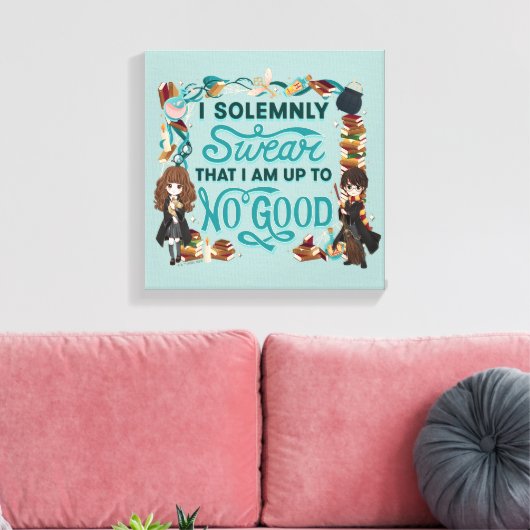 Magische Waterverf "Ik zweer plechtig" Canvas Afdruk (Insitu (Woonkamer))