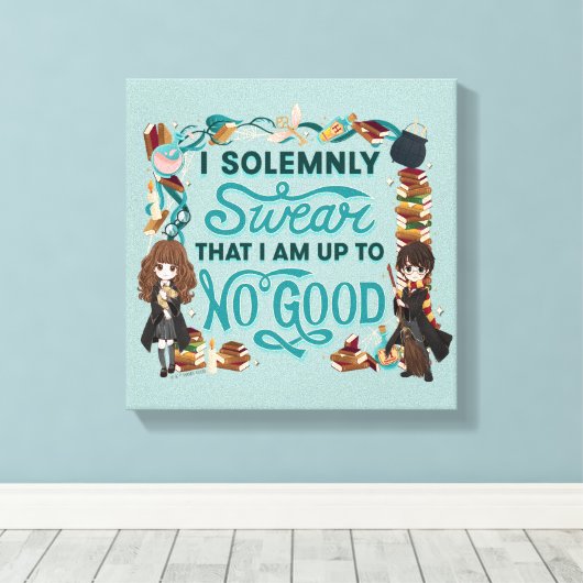 Magische Waterverf "Ik zweer plechtig" Canvas Afdruk (Insitu (Houten vloer))