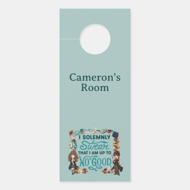 Magische Waterverf "Ik zweer plechtig" Deurhanger (Voorkant)