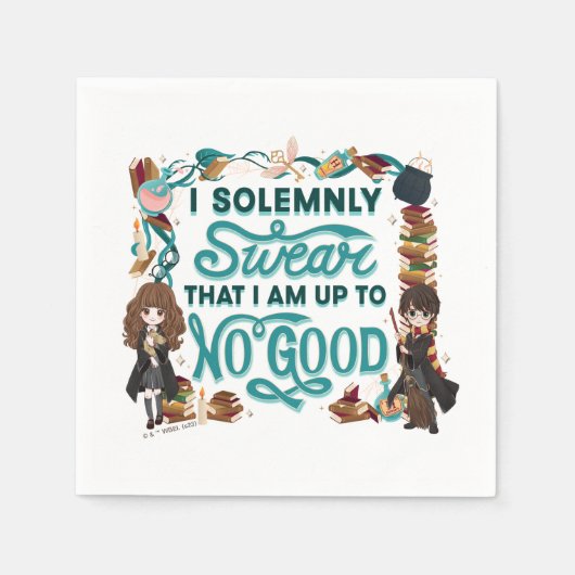 Magische Waterverf "Ik zweer plechtig" Servet (Voorkant)