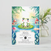 Magische Waterverf Kikker Verjaardag Kaart (Staand voorkant)