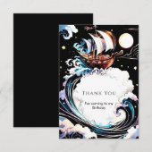 Magische Waterverf Matey Pirate Verjaardag Bedankkaart (Voorkant / Achterkant)