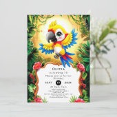 Magische Waterverf Parrot Verjaardag Kaart (Staand voorkant)