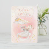 Magische Waterverf Roze Unicorn Baby shower Kaart (Staand voorkant)
