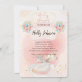 Magische Waterverf Roze Unicorn Baby shower Kaart (Achterkant)