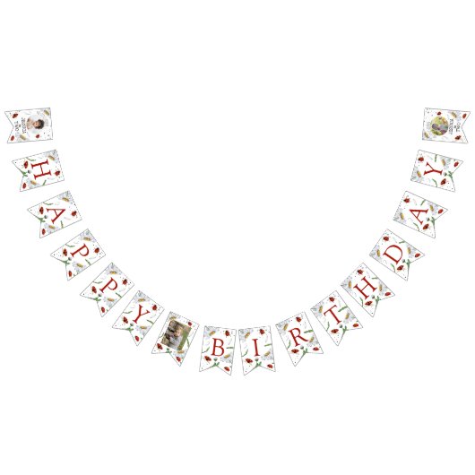 magische Waterverf schattig verjaardagsmeisje liev Vlaggetjes (Alle)