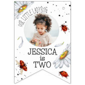 magische Waterverf schattig verjaardagsmeisje liev Vlaggetjes (Eerste vlag)