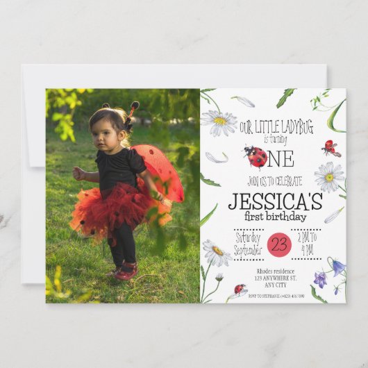 Magische Waterverf Schattige 1e Verjaardag Meisje  Kaart (Voorkant)