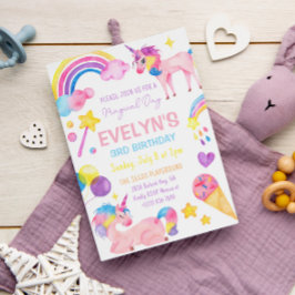 Magische Waterverf Schattige Eenhoorn Verjaardagsm Kaart