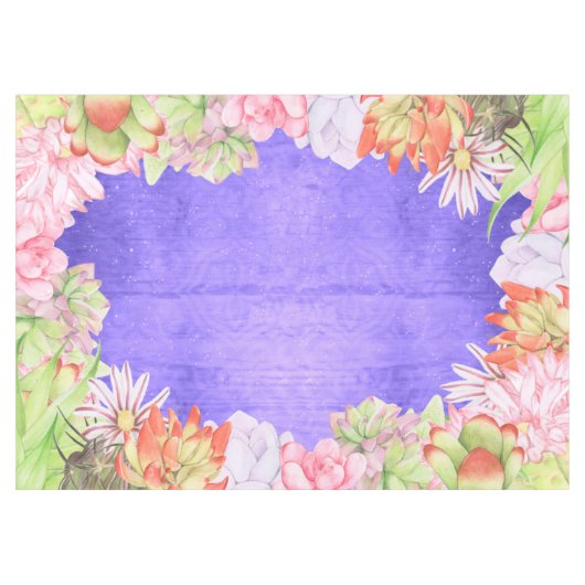 Magische Waterverf Succulair Paars Tafelkleed (Voorkant (Horizontaal))