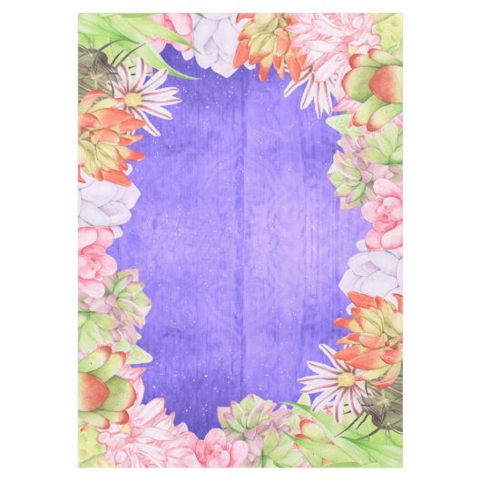 Magische Waterverf Succulair Paars Tafelkleed (Voorkant)