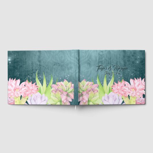 Magische Waterverf Succulenten blauwgroen-blauw hu Gastenboek (Volledig)