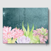 Magische Waterverf Succulenten blauwgroen-blauw hu Gastenboek (Achterkant)