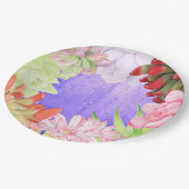 Magische Waterverf Succulenten Paars Papieren Bordje (Gekanteld)