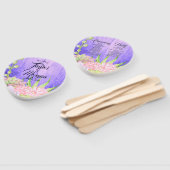 Magische Waterverf Succulenten Paarse bruiloft Handwaaier (Niet-gemonteerd)