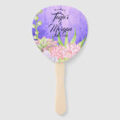 Magische Waterverf Succulenten Paarse bruiloft Handwaaier (Voorkant)