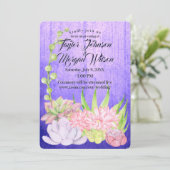 Magische Waterverf Succulents Virtual Wedding Kaart (Staand voorkant)