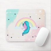 Magische Waterverf Unicorn, regenboog, sterren Muismat (Met muis)