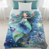 Magische Waterverf Zeemeermin Gepersonaliseerde Ki Fleece Deken