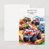 Magische Weg Monster Truck Verjaardag Bedankkaart (Voorkant / Achterkant)