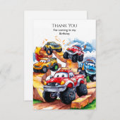 Magische weg monster vrachtwagen verjaardag bedankkaart (Voorkant / Achterkant)