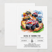 Magische weg monster vrachtwagen verjaardag kaart (Voorkant / Achterkant)