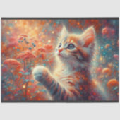 Magische Weide Whimsical Tabbykat Decoupage Tissuepapier (Voorkant)
