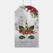 Magische wensen Kerst Eenhoorn Gezicht Cadeaulabel (Achterkant)