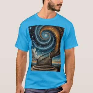 Magische wenteltrap naar het sterrenstelsel T-shir T-shirt