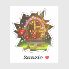 Magische wereld open fantasie sticker op maat gesn
