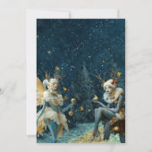 Magische wezens in het blauw feestdagenkaart (Voorkant)