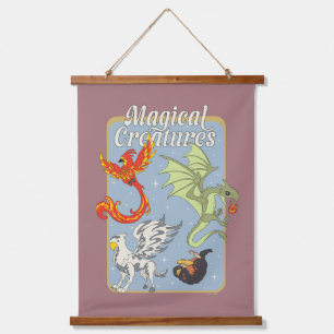 Magische Wezens Vintage Grafiek Hangend Wandkleed
