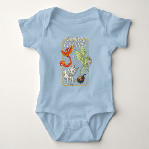 Magische Wezens Vintage Grafiek Romper