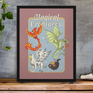 Magische Wezens Vintage Grafisch Poster