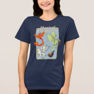 Magische Wezens Vintage Grafisch Tri-Blend Shirt